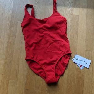 Athleta red scoop one piece swimsuit